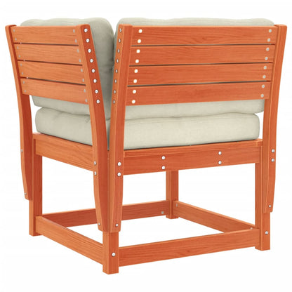 vidaXL Garten-Ecksofa mit Kissen Wachsbraun Massivholz Kiefer