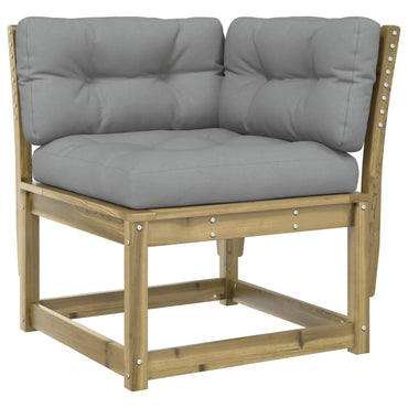 vidaXL Canapé d'angle de jardin avec coussins 73x73x78 cm Bois de pin imprégné
