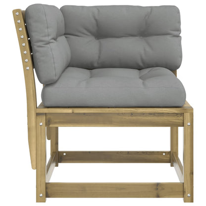 vidaXL Canapé d'angle de jardin avec coussins 73x73x78 cm Bois de pin imprégné