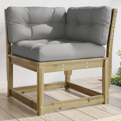 vidaXL Canapé d'angle de jardin avec coussins 73x73x78 cm Bois de pin imprégné