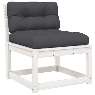 vidaXL Canapé de jardin avec coussins Blanc Pin massif