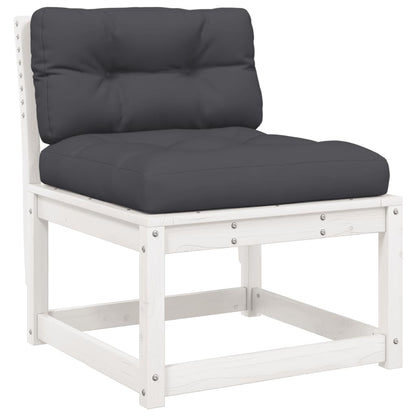vidaXL Canapé de jardin avec coussins Blanc Pin massif
