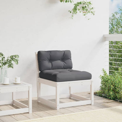 vidaXL Canapé de jardin avec coussins Blanc Pin massif