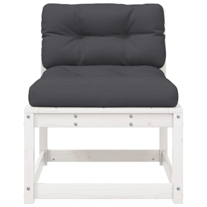 vidaXL Canapé de jardin avec coussins Blanc Pin massif