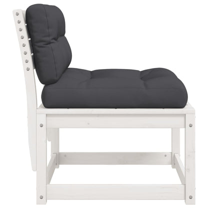 vidaXL Canapé de jardin avec coussins Blanc Pin massif
