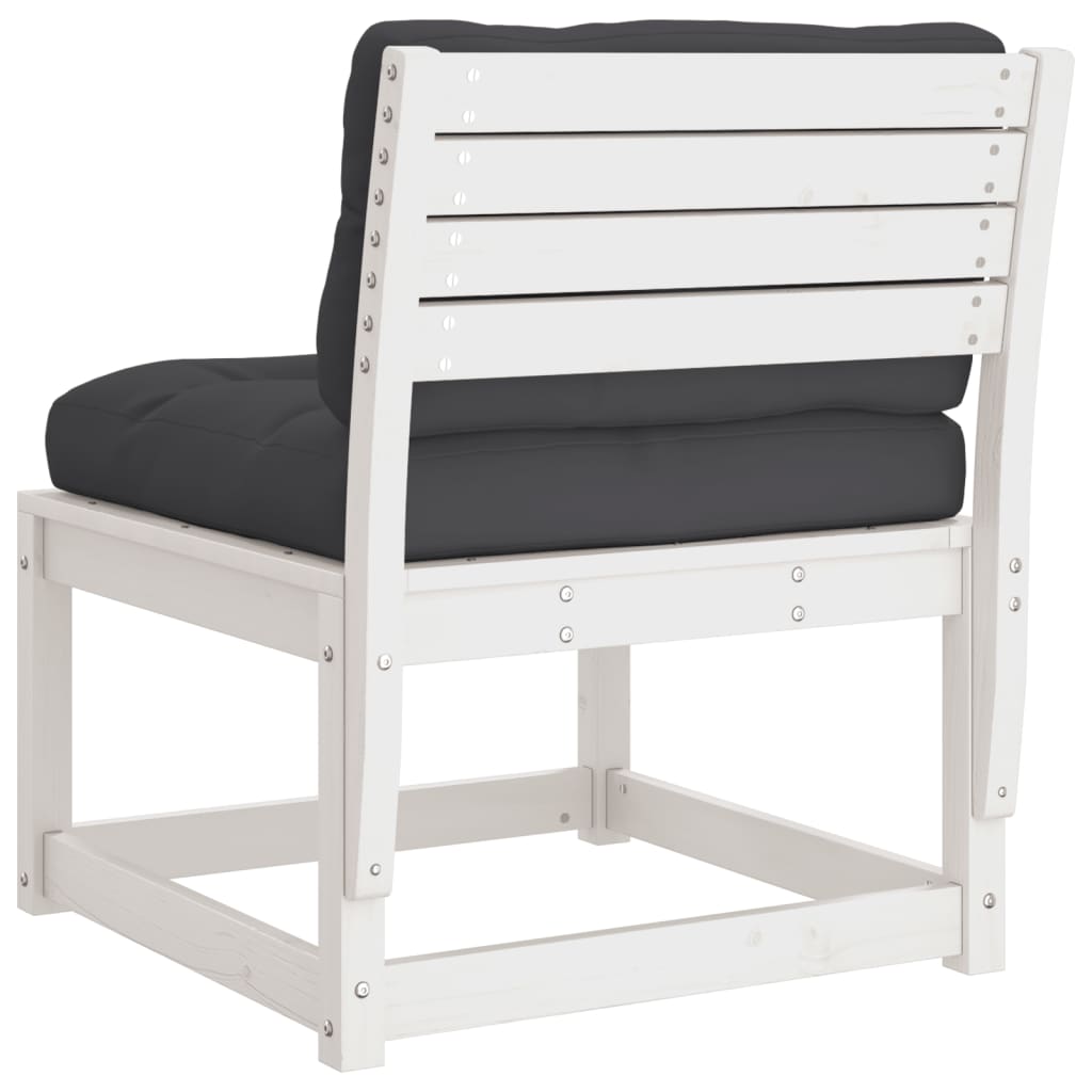 vidaXL Canapé de jardin avec coussins Blanc Pin massif