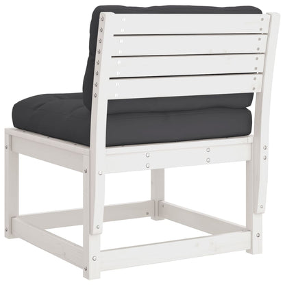 vidaXL Canapé de jardin avec coussins Blanc Pin massif