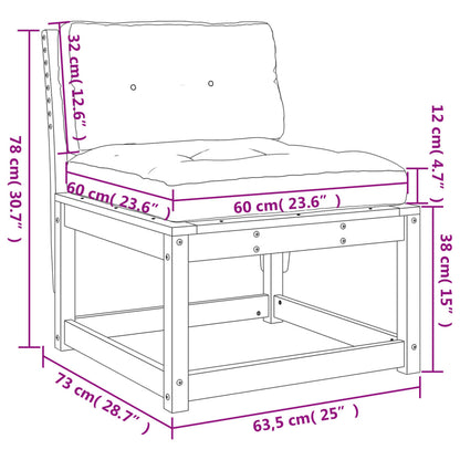 vidaXL Canapé de jardin avec coussins Blanc Pin massif