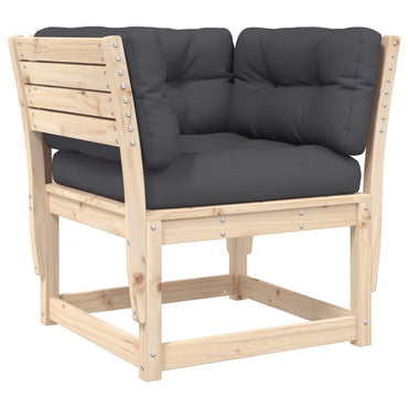 vidaXL Canapé de jardin avec accoudoirs et coussins Bois de pin massif