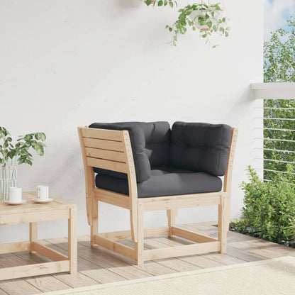vidaXL Canapé de jardin avec accoudoirs et coussins Bois de pin massif