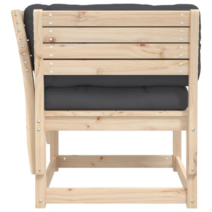 vidaXL Canapé de jardin avec accoudoirs et coussins Bois de pin massif