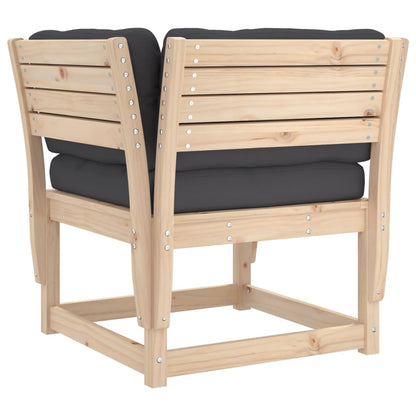 vidaXL Canapé de jardin avec accoudoirs et coussins Bois de pin massif
