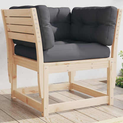 vidaXL Canapé de jardin avec accoudoirs et coussins Bois de pin massif