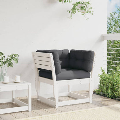 vidaXL Gartensofa mit Armlehnen und Kissen Weiß Massivholz Kiefer