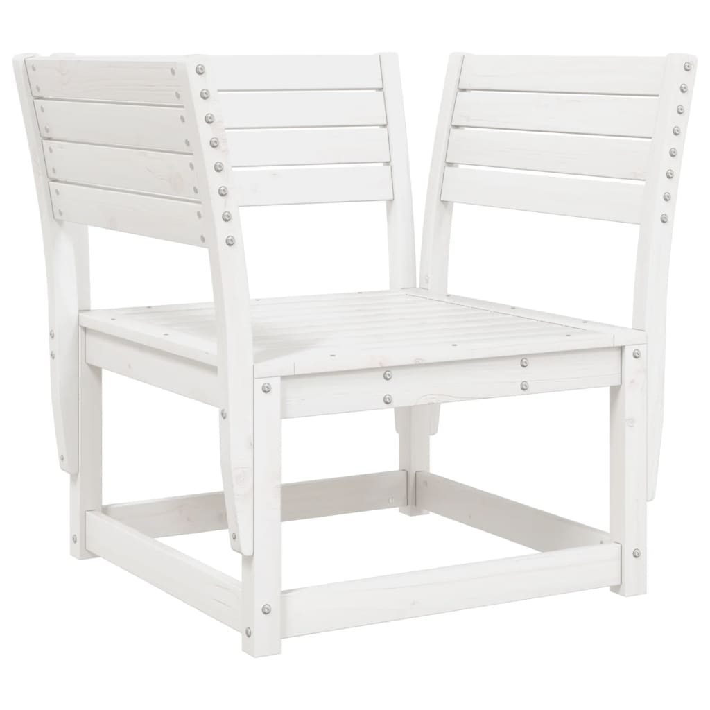 vidaXL Gartensofa mit Armlehnen und Kissen Weiß Massivholz Kiefer
