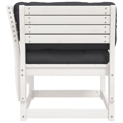 vidaXL Gartensofa mit Armlehnen und Kissen Weiß Massivholz Kiefer