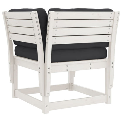 vidaXL Gartensofa mit Armlehnen und Kissen Weiß Massivholz Kiefer