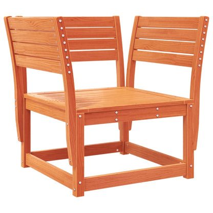 vidaXL Canapé de jardin avec accoudoirs et coussins Marron Bois de pin massif