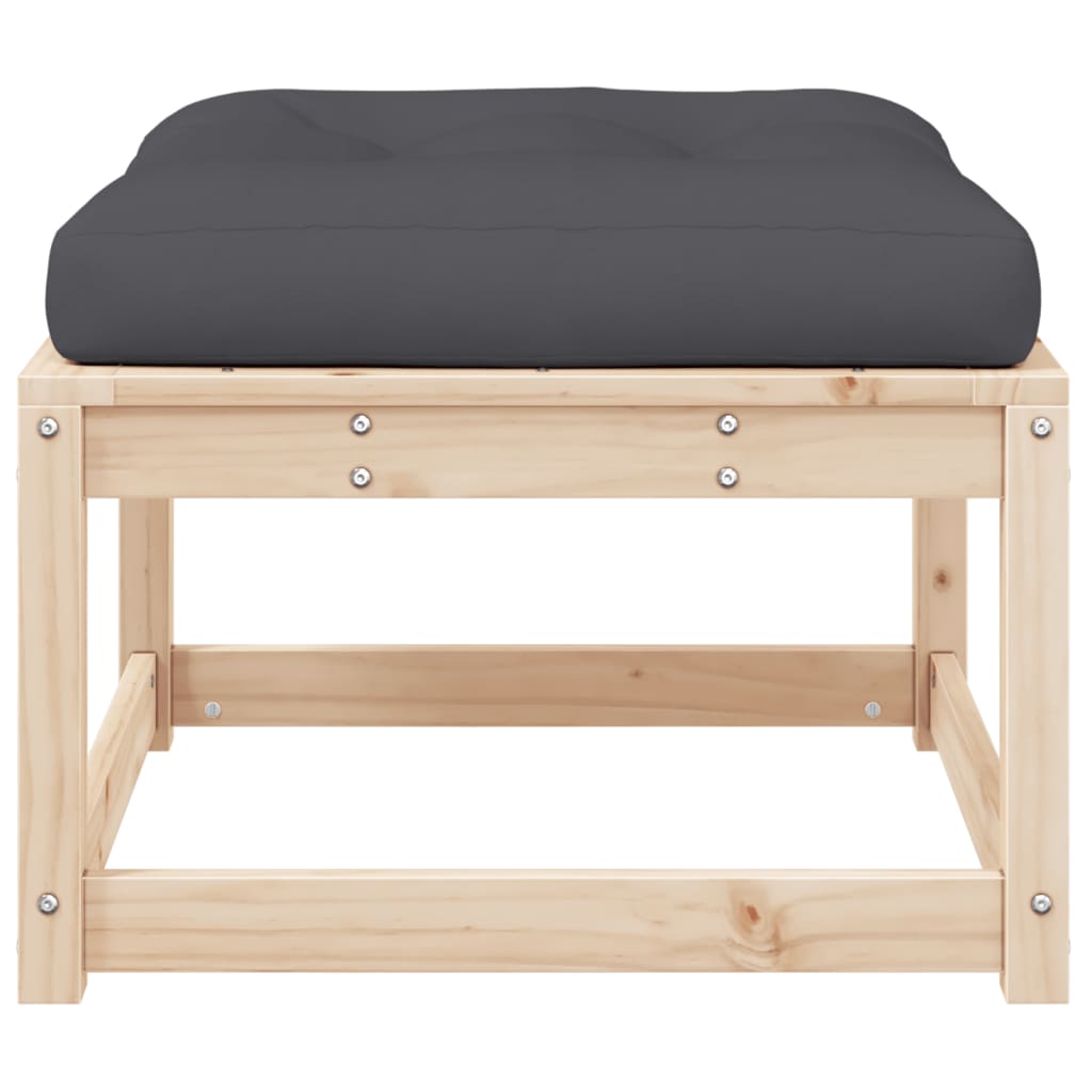 vidaXL Gartenhocker mit Kissen Massivholz Kiefer