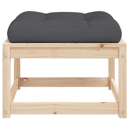 vidaXL Gartenhocker mit Kissen Massivholz Kiefer