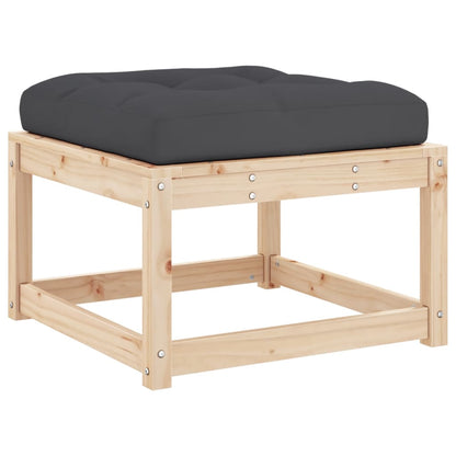 vidaXL Gartenhocker mit Kissen Massivholz Kiefer