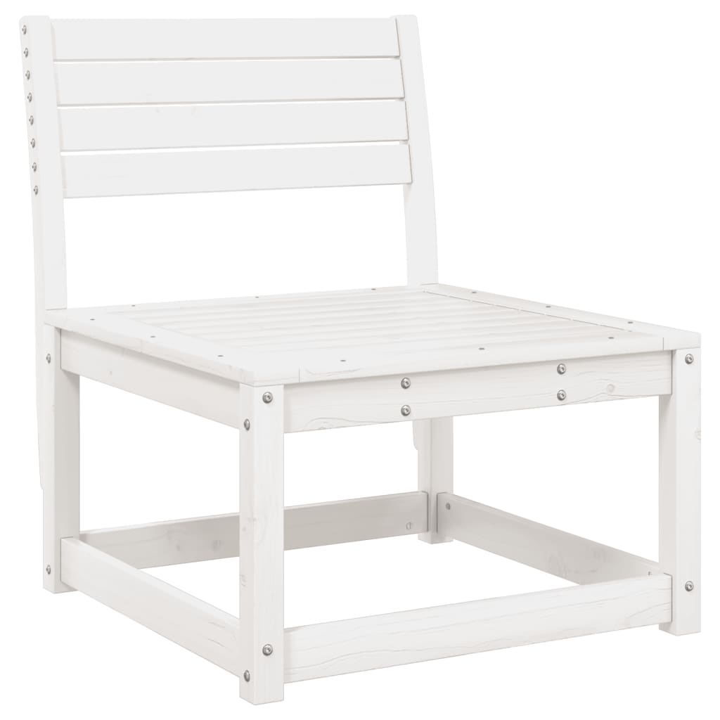 vidaXL Gartensofas mit Kissen 2 Stk. Weiß Massivholz Kiefer