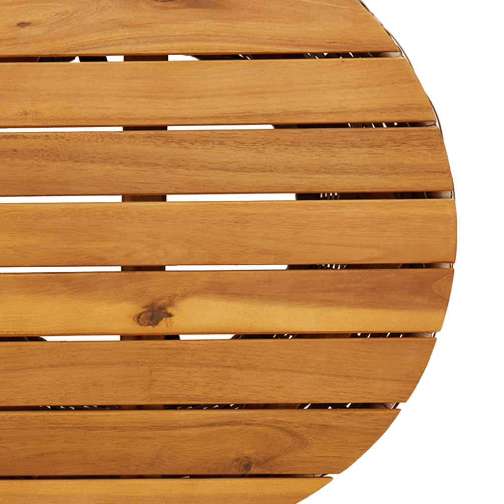 vidaXL Table d'appoint de jardin en forme de tambour beige en rotin synthétique et bois massif