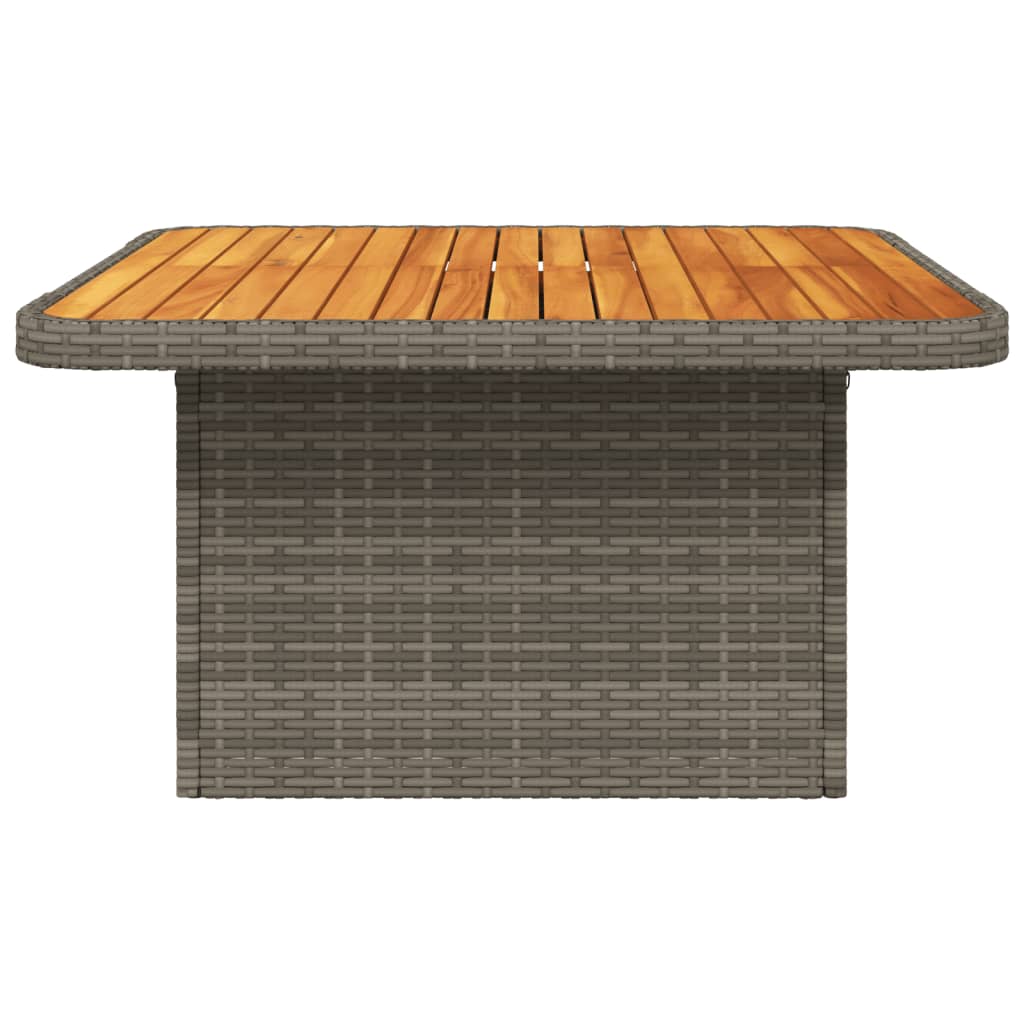 vidaXL Gartentisch Grau 80x80x71 cm Poly Rattan und Akazienholz