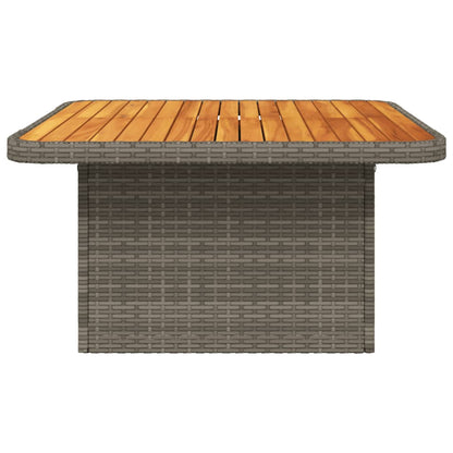 vidaXL Gartentisch Grau 80x80x71 cm Poly Rattan und Akazienholz
