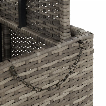vidaXL Gartentisch Grau 80x80x71 cm Poly Rattan und Akazienholz