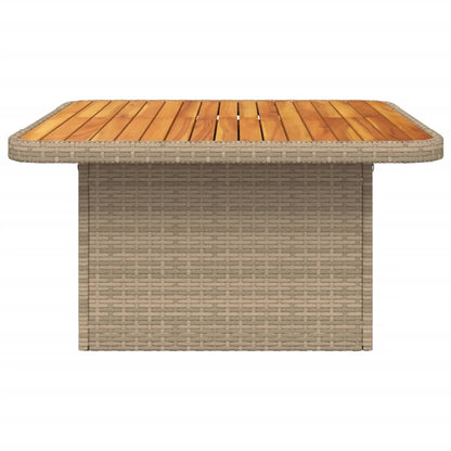 vidaXL Table de jardin beige 80x80x71 cm résine tressée et bois d'acacia