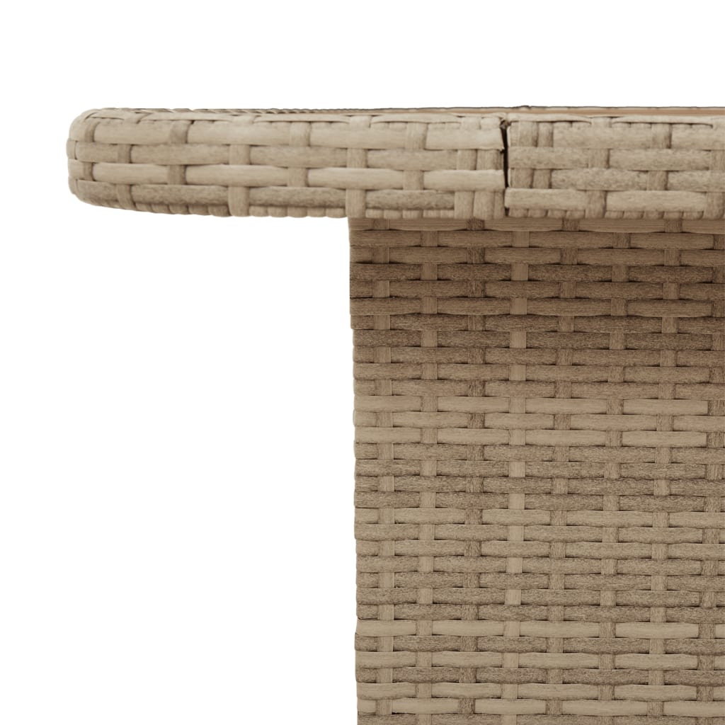 vidaXL Table de jardin beige 80x80x71 cm résine tressée et bois d'acacia