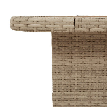 vidaXL Table de jardin beige 80x80x71 cm résine tressée et bois d'acacia