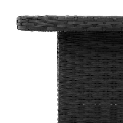 vidaXL Table de jardin noire 90x55x71 cm en résine tressée et bois d'acacia