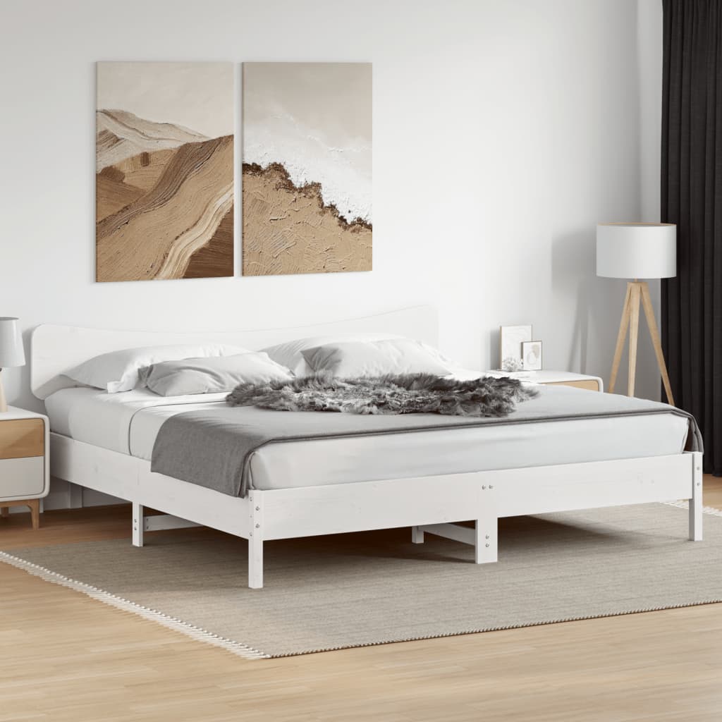 vidaXL Kopfteil Weiß 180 cm Massivholz Kiefer