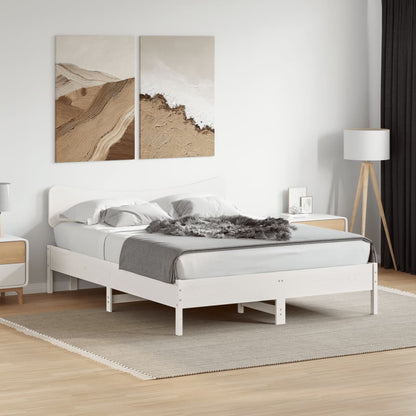 vidaXL Kopfteil Weiß 150 cm Massivholz Kiefer