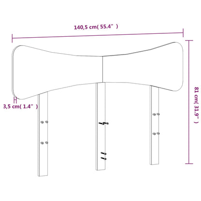 vidaXL Kopfteil Wachsbraun 135 cm Massivholz Kiefer