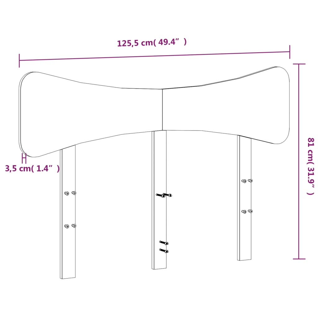 vidaXL Kopfteil Wachsbraun 120 cm Massivholz Kiefer