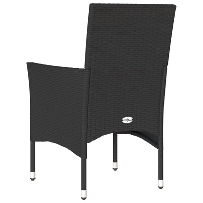 vidaXL Chaises de jardin avec coussins 2 pcs Noir Résine tressée