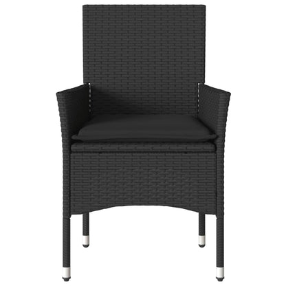 vidaXL Chaises de jardin avec coussins 2 pcs Noir Résine tressée