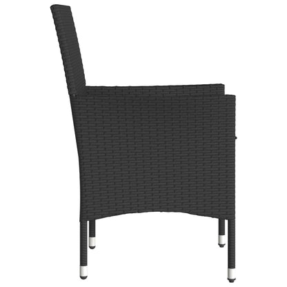 vidaXL Chaises de jardin avec coussins 2 pcs Noir Résine tressée