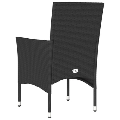 vidaXL Chaises de jardin avec coussins 2 pcs Noir Résine tressée