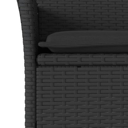 vidaXL Chaises de jardin avec coussins 2 pcs Noir Résine tressée