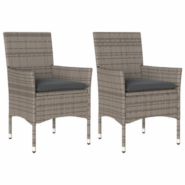 vidaXL Chaises de jardin avec coussins 2 pcs Gris Résine tressée
