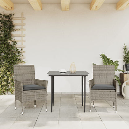 vidaXL Chaises de jardin avec coussins 2 pcs Gris Résine tressée