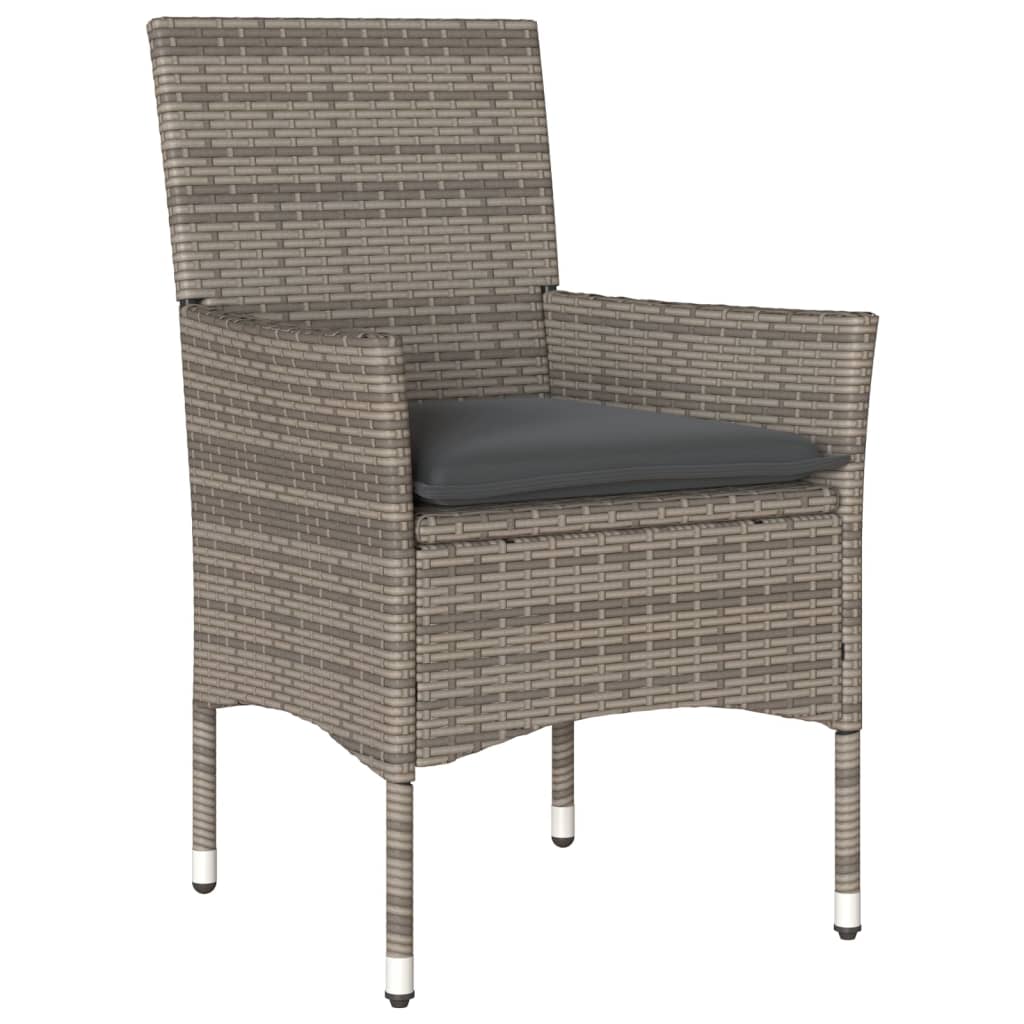 vidaXL Chaises de jardin avec coussins 2 pcs Gris Résine tressée