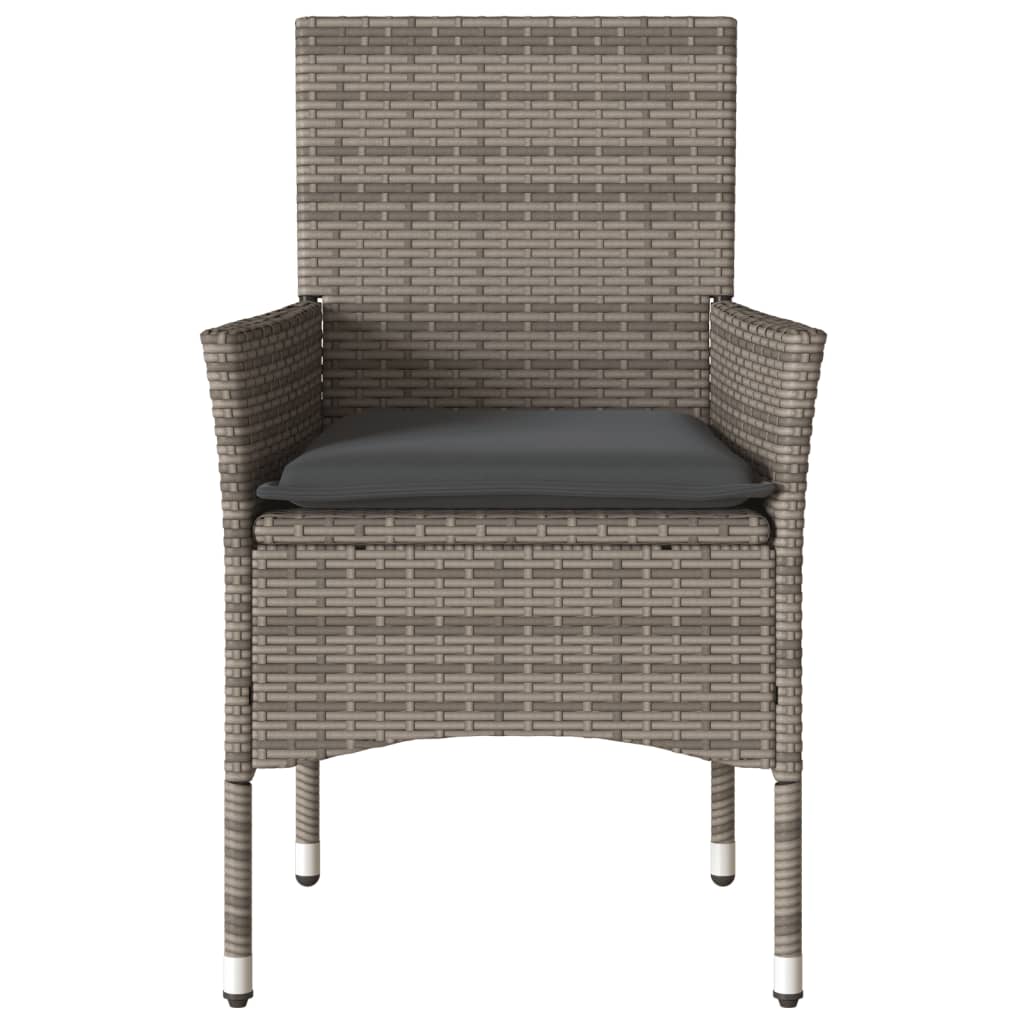 vidaXL Chaises de jardin avec coussins 2 pcs Gris Résine tressée