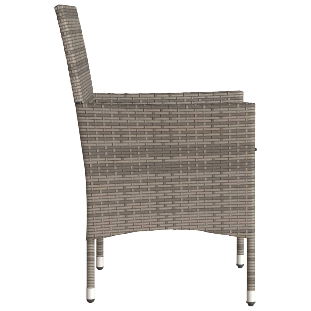vidaXL Chaises de jardin avec coussins 2 pcs Gris Résine tressée