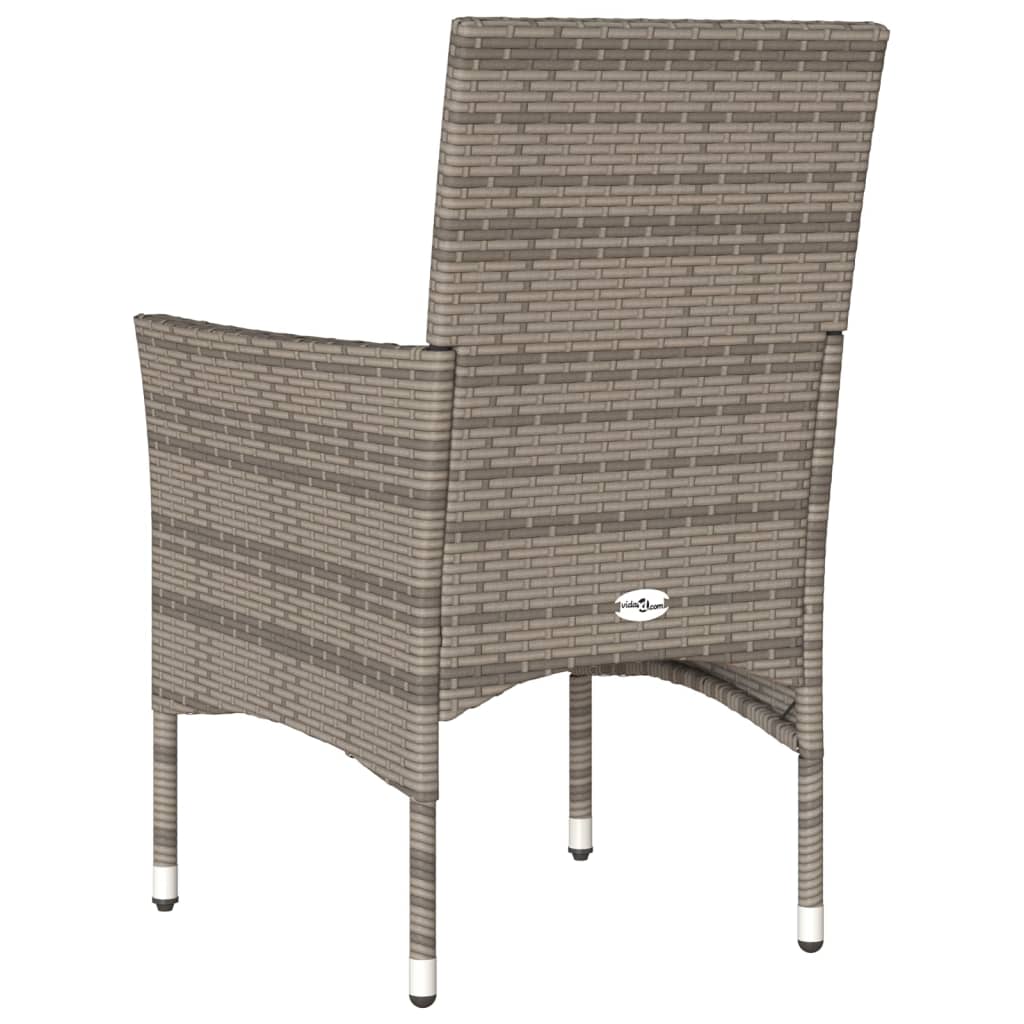 vidaXL Chaises de jardin avec coussins 2 pcs Gris Résine tressée