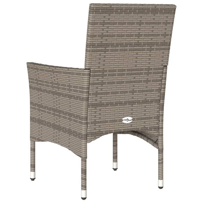 vidaXL Chaises de jardin avec coussins 2 pcs Gris Résine tressée